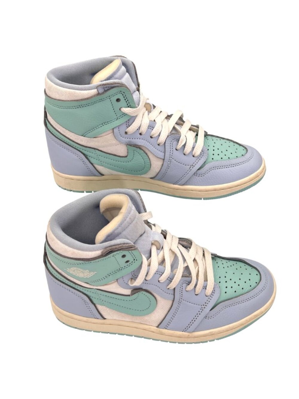 Nike Air Jordan 1 Retro High OG Sneakers Womens Shoes 8 Ice Blue & Mint Green - Picture 3 of 14